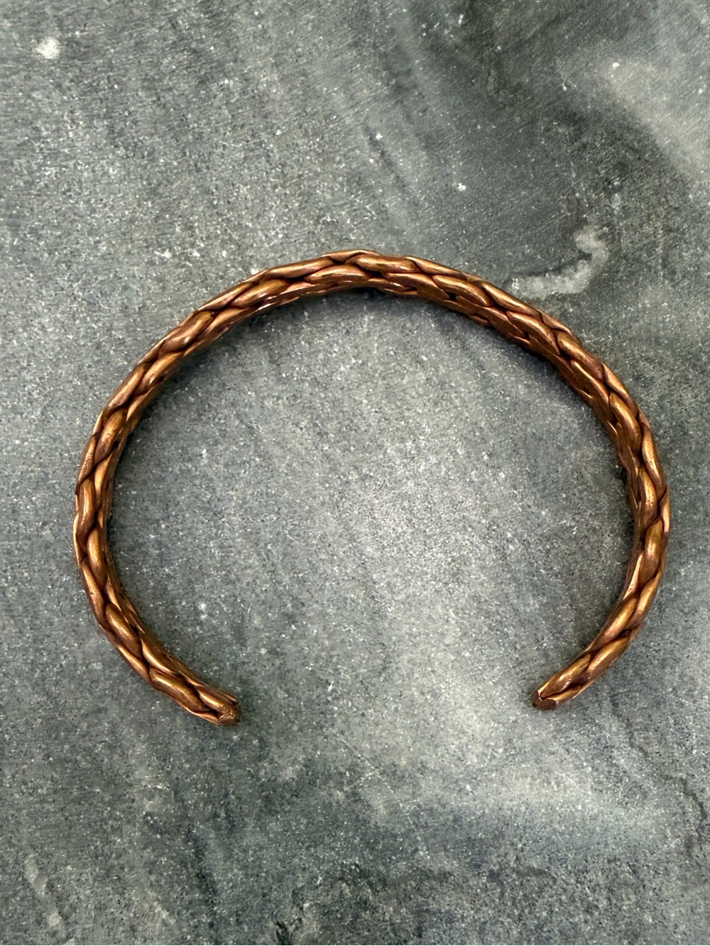Vintage Braided Copper Cuff Bracelet - Picture 5 of 9